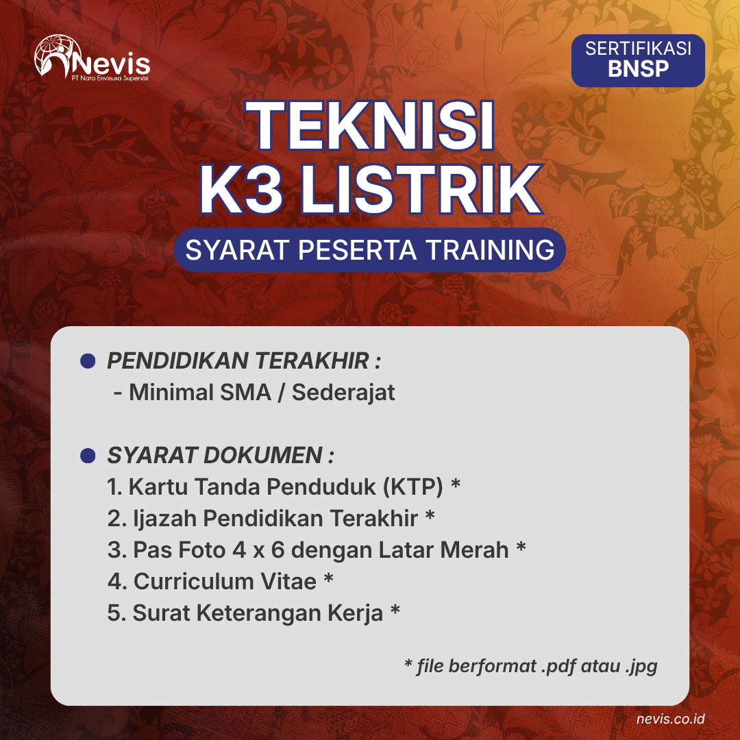 Foto Produk Pelatihan Teknisi K3 Listrik Sertifikasi BNSP Online